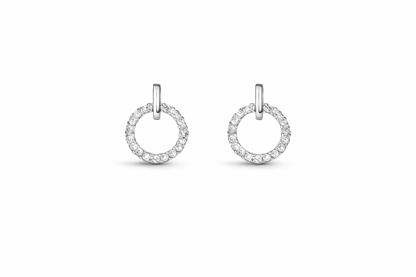 Gold Circular Stud Earrings