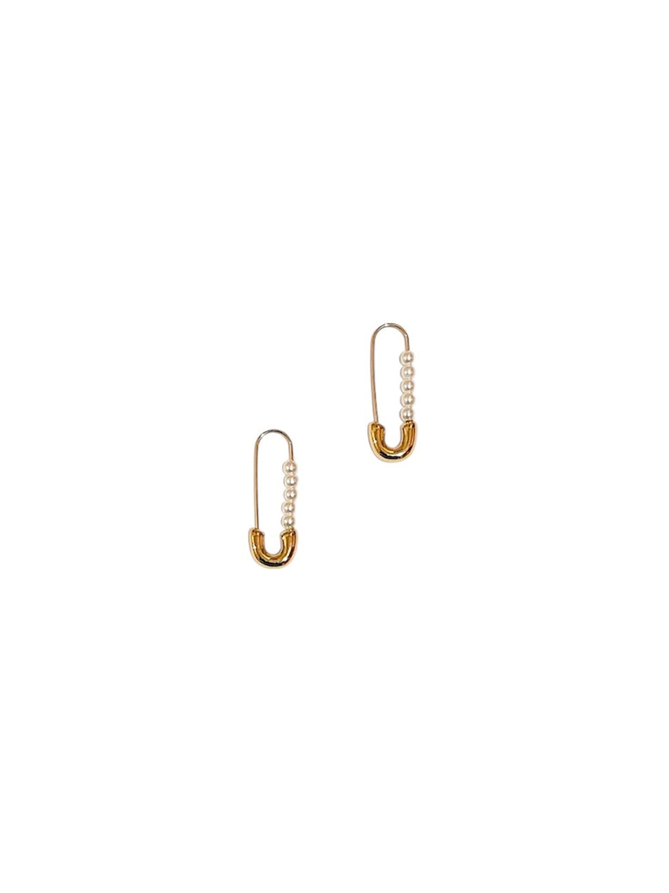 Pearl Clothespin Hoop Earrings