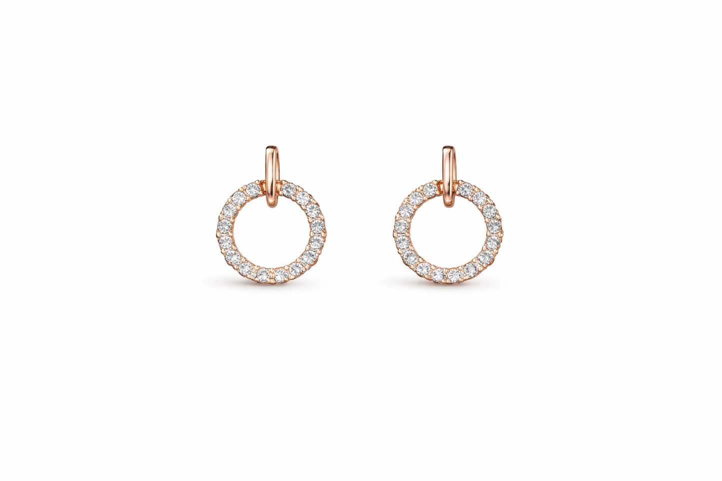 Gold Circular Stud Earrings