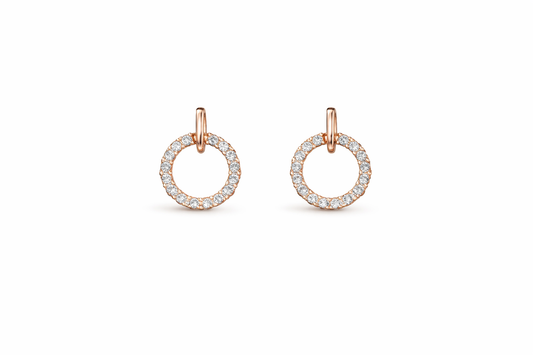 Gold Circular Stud Earrings