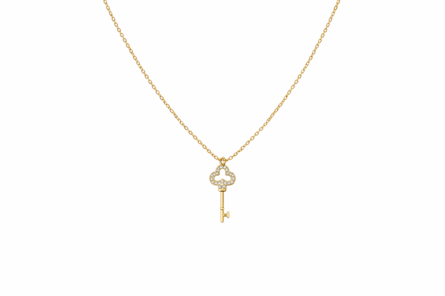 3 Leaf Clover Key Necklace