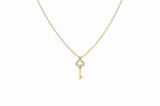 3 Leaf Clover Key Necklace
