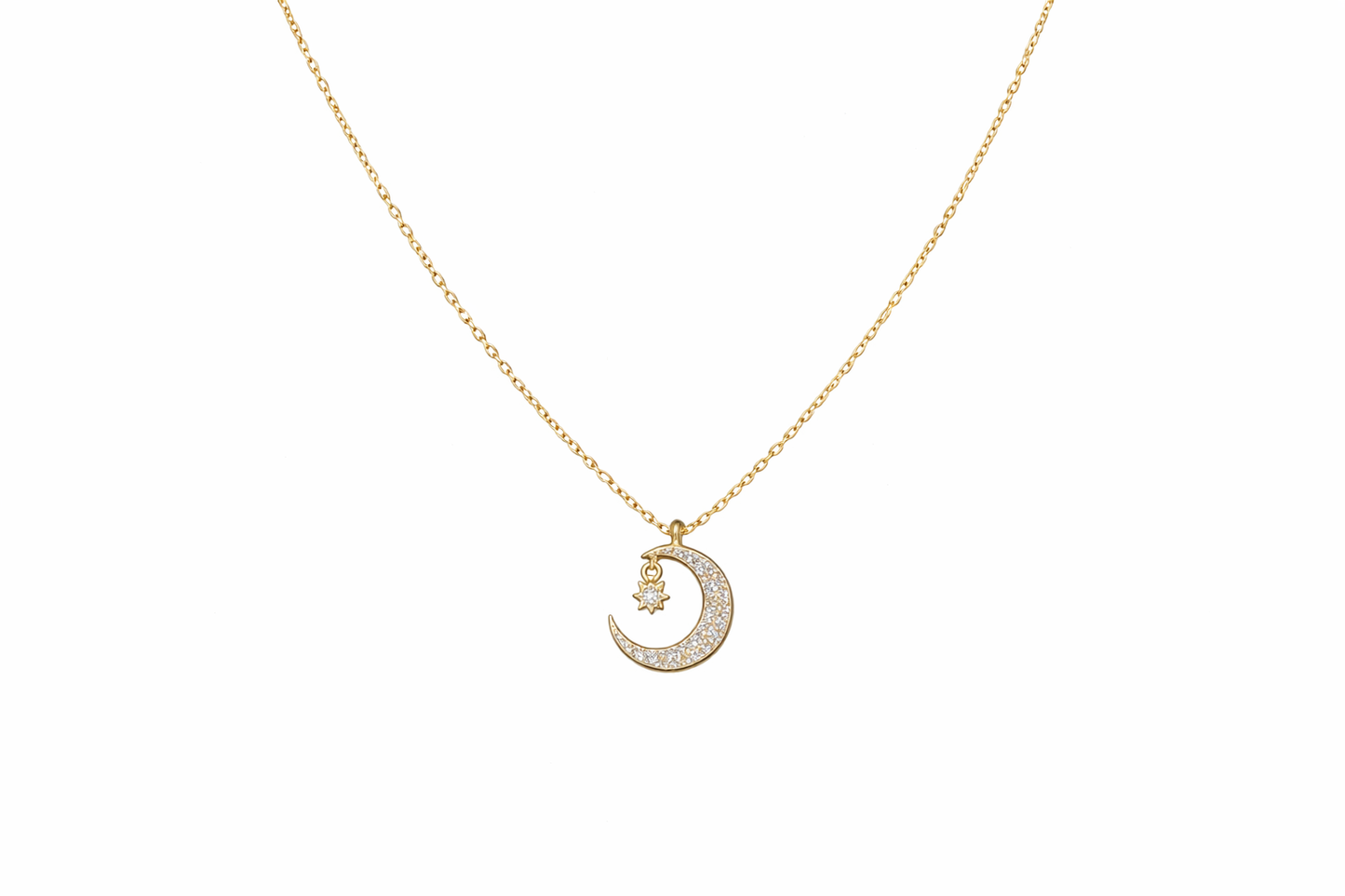 Moon and Star Necklace