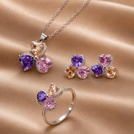 Multicolor Clover Jewelry Set