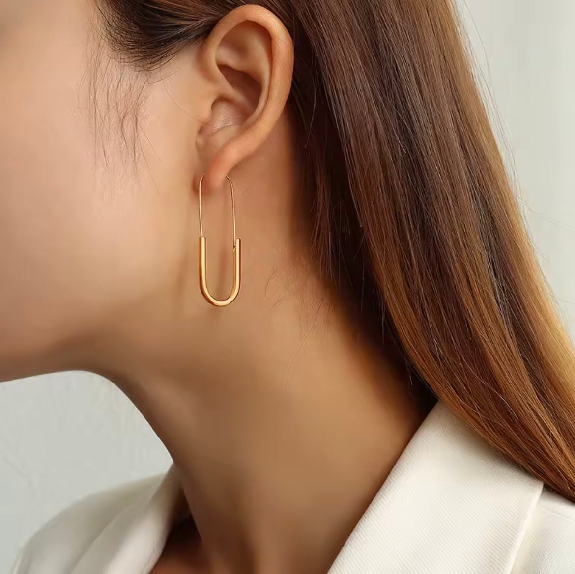Paper Clip Pin Hoop Earrings