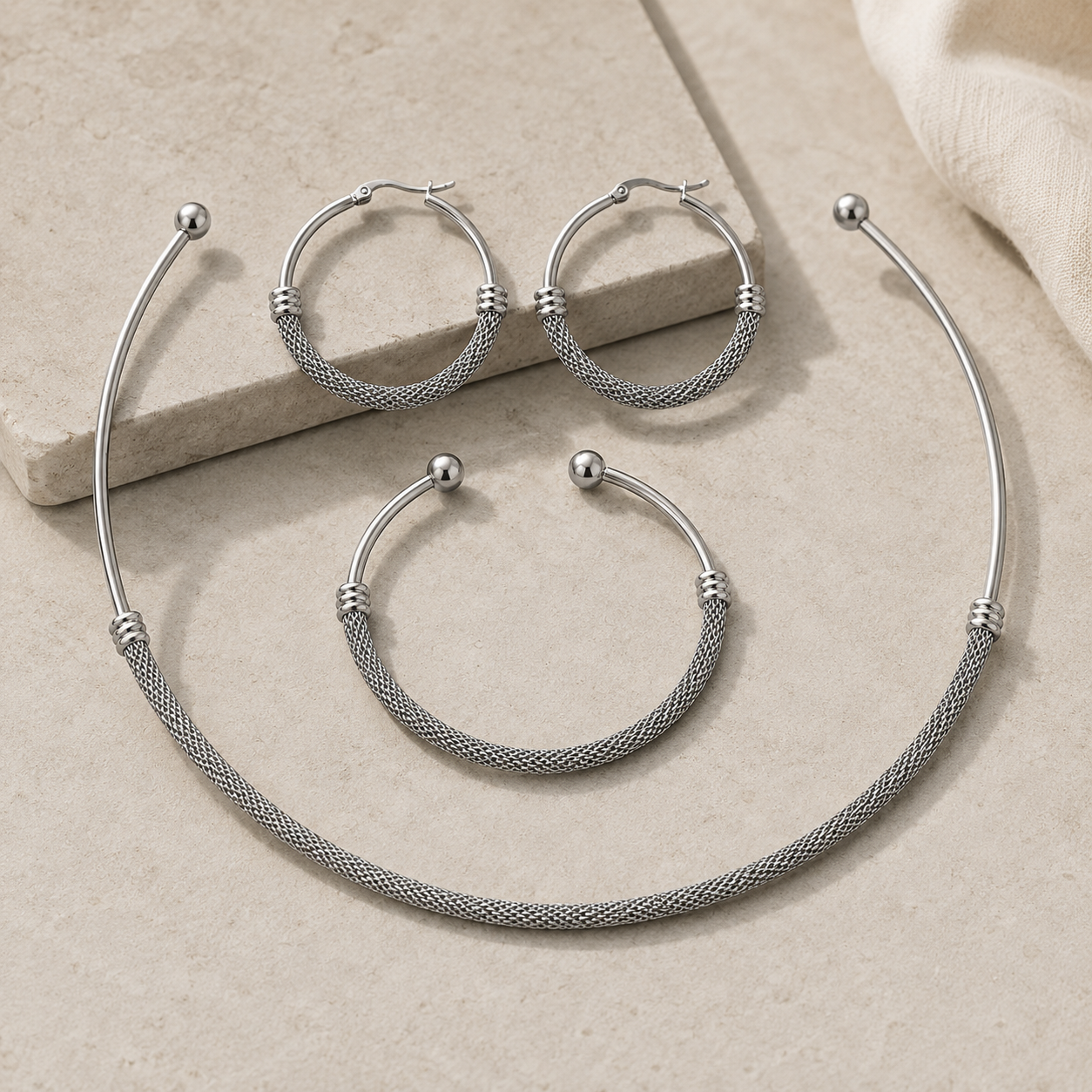 Weave Pattern Jewelry Set